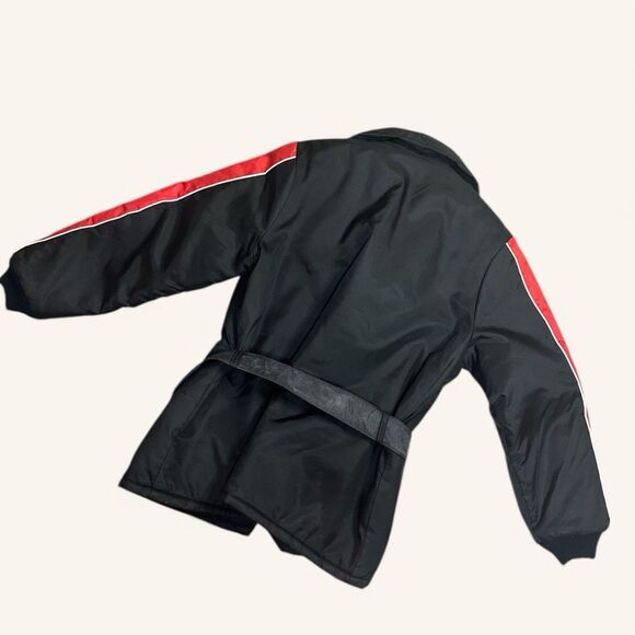 Vintage Midwest Fox Point Winter Jacket L Black Red Trim Union Made USA 80s - Picture 2 of 8